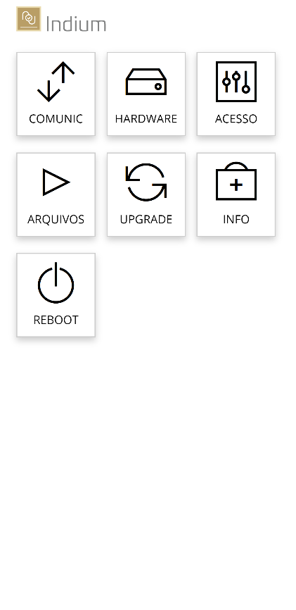 tela menu principal