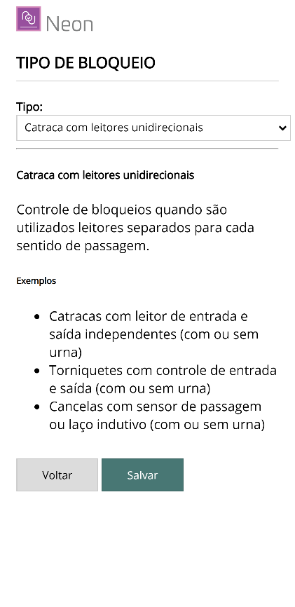 Configuração de Bloqueio