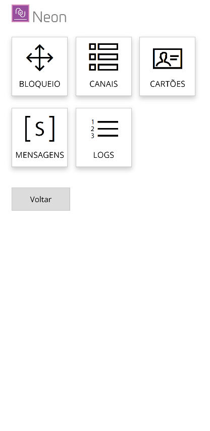 Menu de Acesso