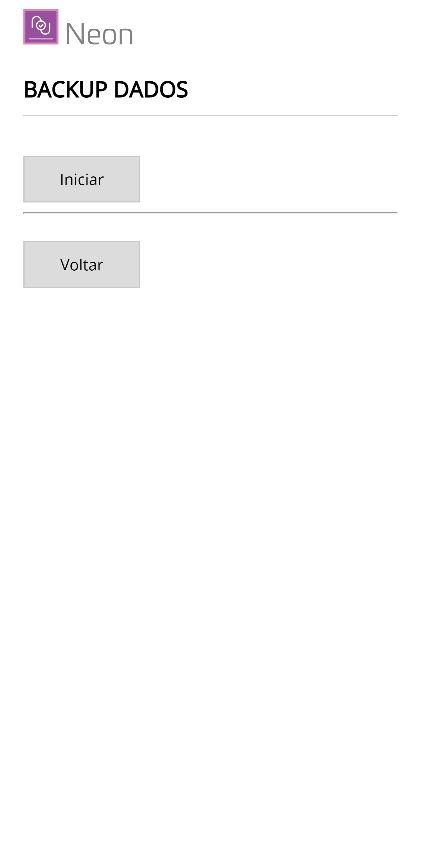 Tela de Backup