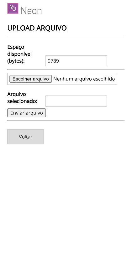 Tela de Upload