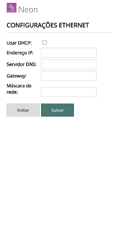 Configuração de Ethernet