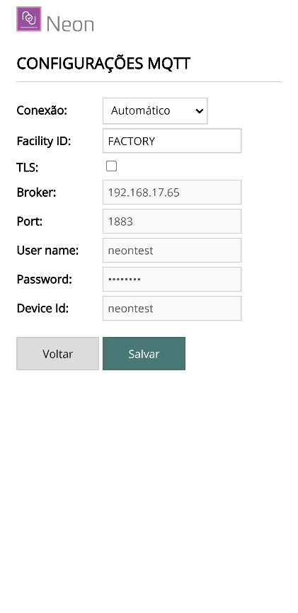 Configuração de MQTT
