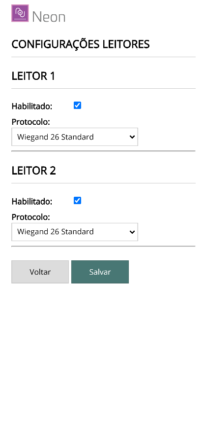 Configuração de Leitores