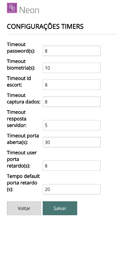 Configuração de Timers