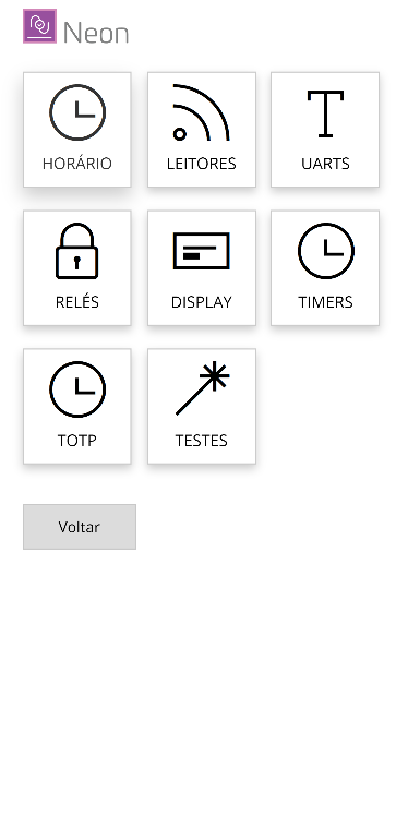 Menu de Hardware