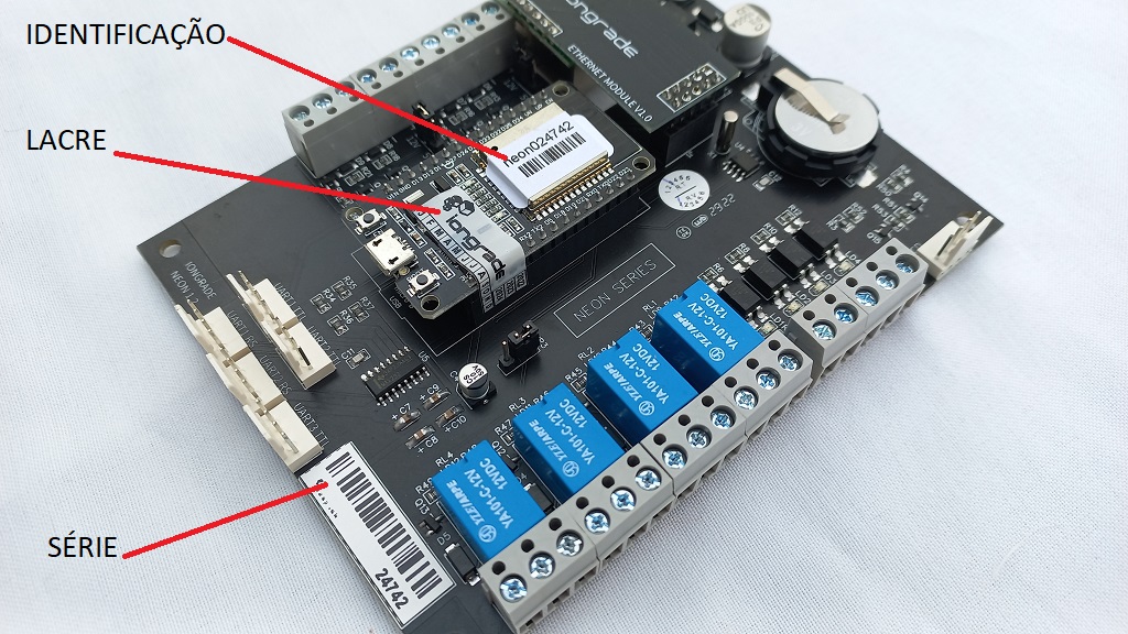 Posição de colagem das etiquetas na PCI/Módulo CPU
