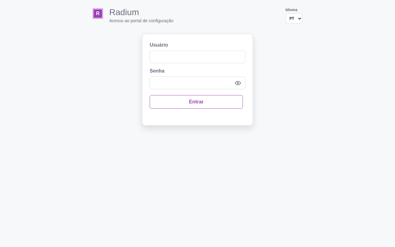 Tela de login do portal