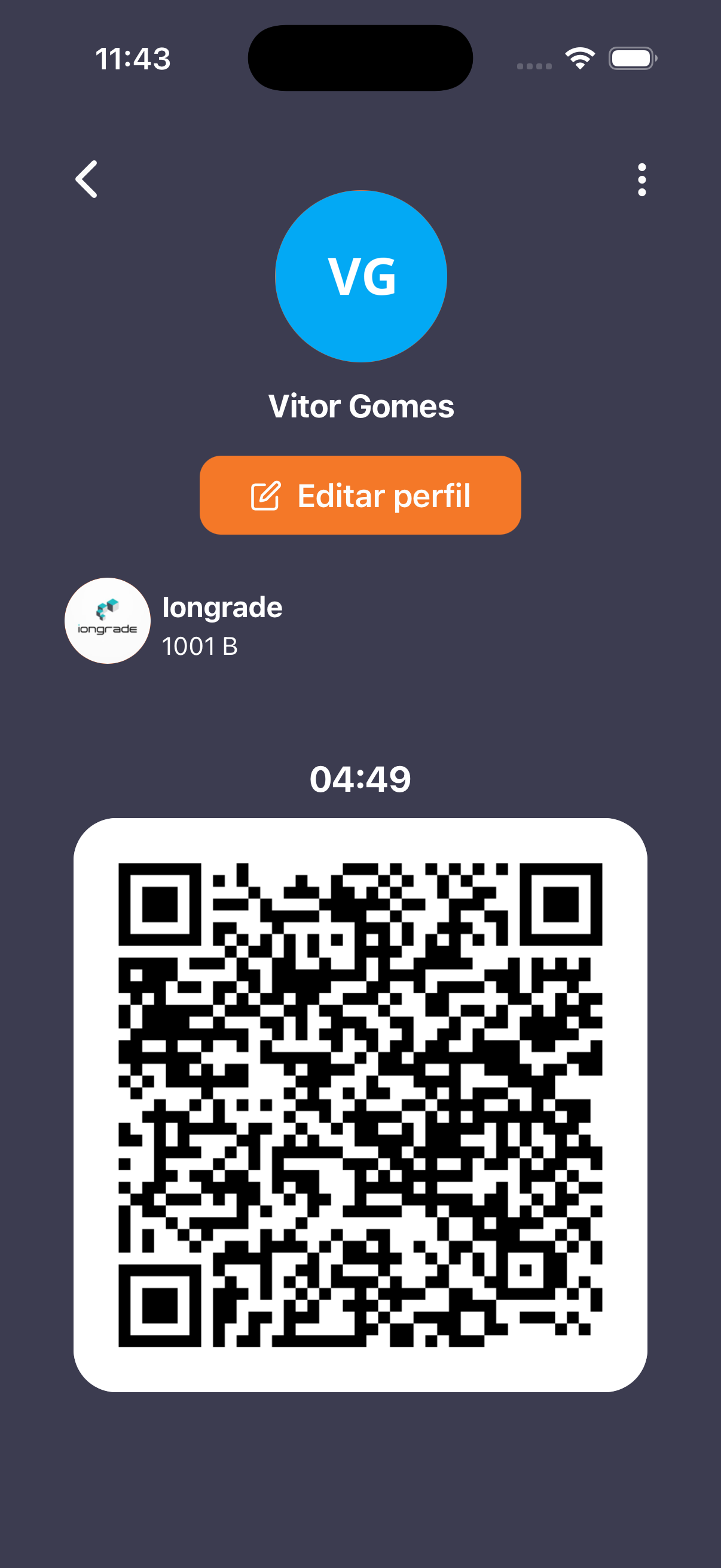 O QRCode com temporizador é a credencial dinâmica apresentada na portaria/catraca para liberar o acesso.