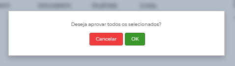Diálogo de confirmação da aprovação em lote
