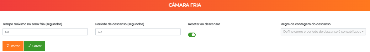 Configuração global de câmara fria