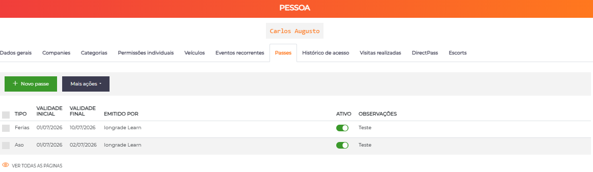 Aba Passes na edição da pessoa