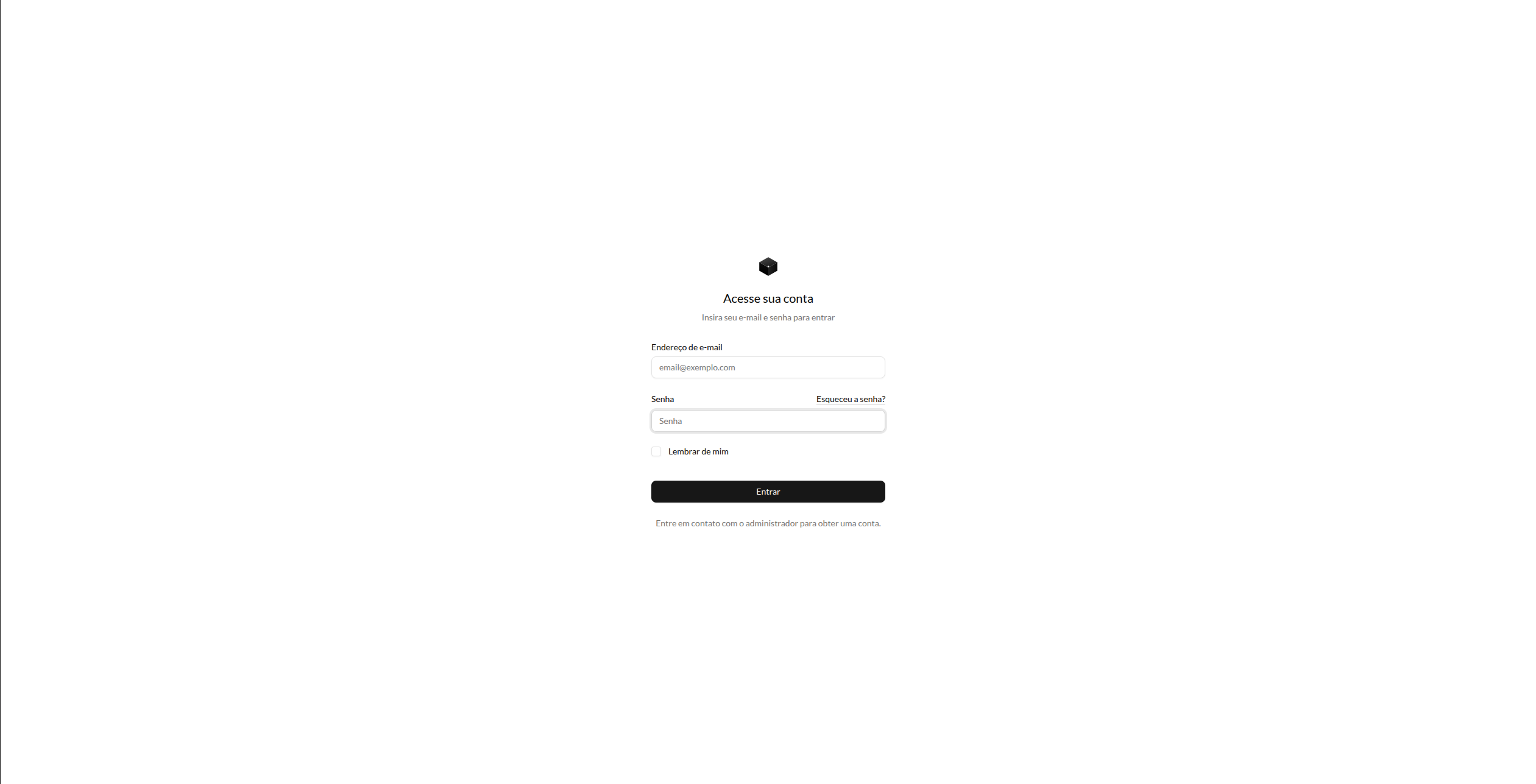 Tela de login do ION Guard, com os campos de e-mail, senha e a opção "Lembrar-me"